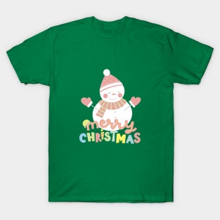 Cute Snowman Merry Christmas T-Shirt